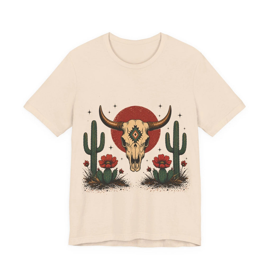 Southwestern Steer Skull Tee | Cactus, Desert Flowers, Boho Skull