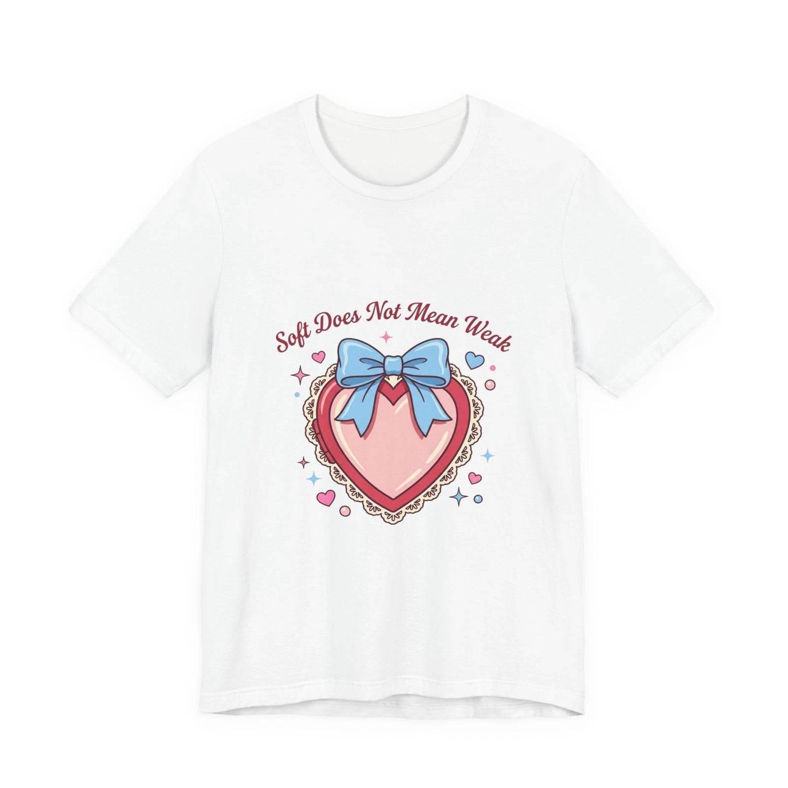 Soft Does Not Mean Weak Heart Tee | Coquette, pastel bowcore