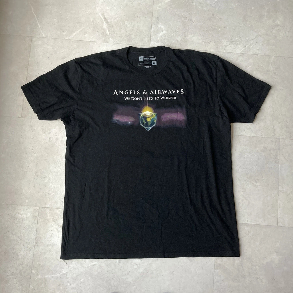 vintage angels & airwaves blink 182 we don’t need to whisper punk rock band tee