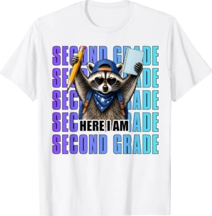 Second Grade First Day of School Raccoon 2nd Grade Teacher T-Shirt