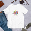 Curiosity One-Line Art T-Shirt – Hand Drawn Multicolor Pencil Design Unisex Tee