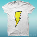 T-SHIRT " FLASH SIMBOLO POP ART "BIANCO THE HAPPINESS IS HAVE MY T-SHIRT NEW