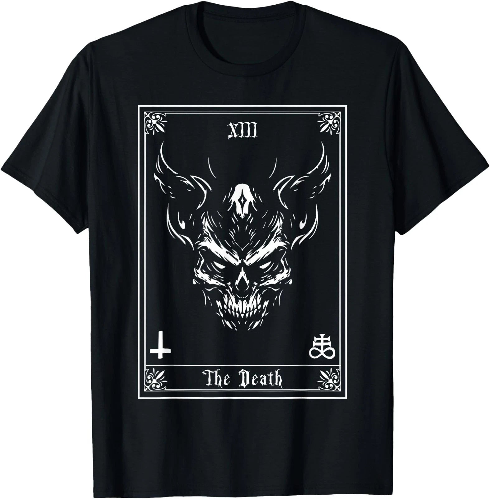 Vintage Tarot Card Death Satanic Occult Satan Unholy Horror T-Shirt