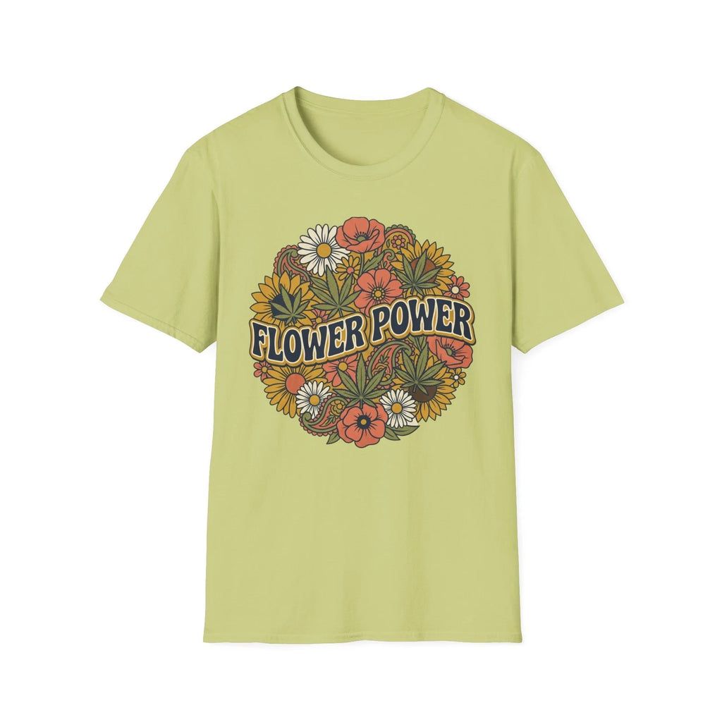 Flower Power graphic T-Shirt | retro floral wreath design