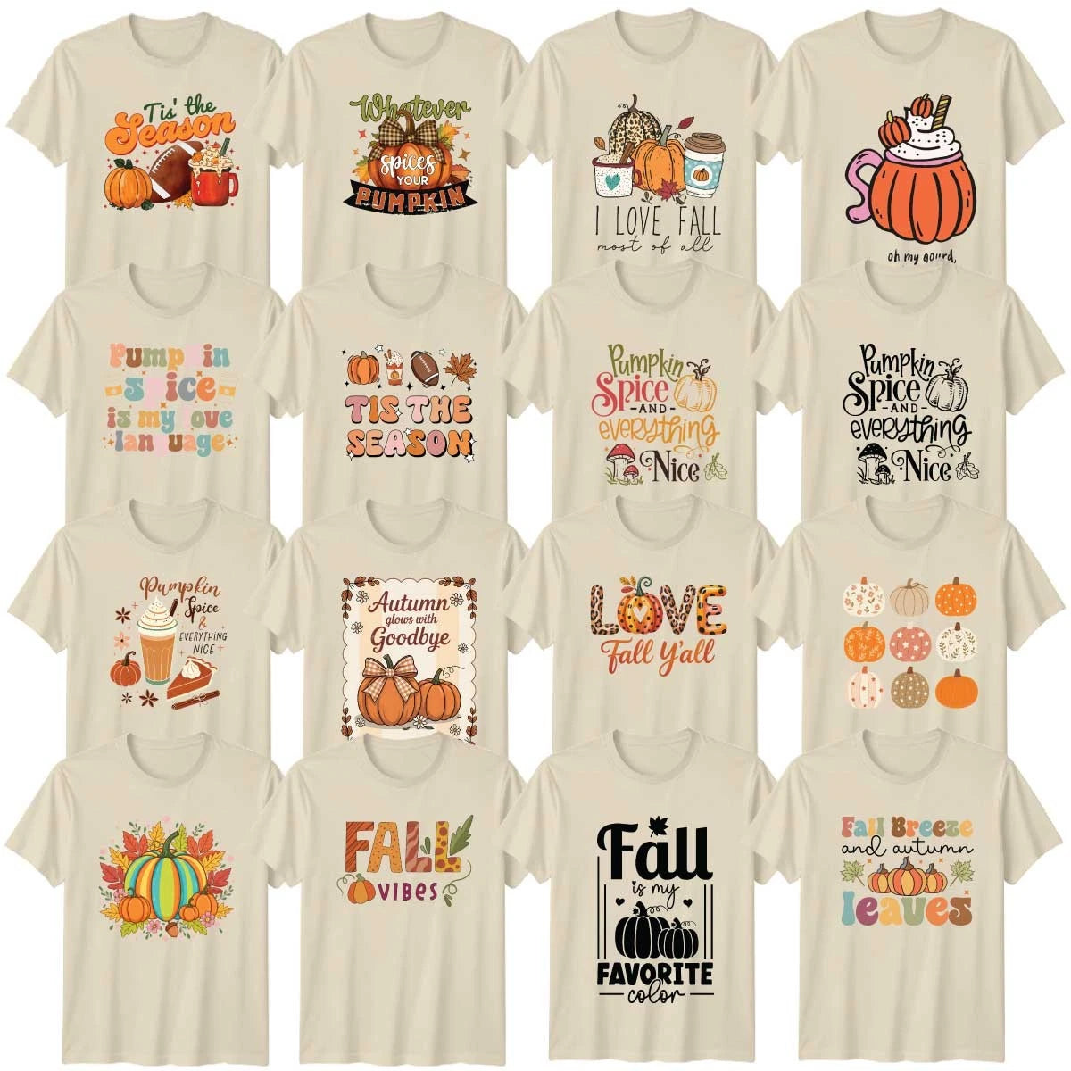 Boho Halloween Adult T-Shirt Autumn Spooky Pumpkin Spice Latte Halloween Gift