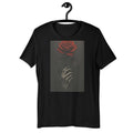 Red Rose Skull T-Shirt Gothic Skeleton Hand Flower Graphic Tee