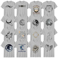 Boho Moon And Stars T-Shirt Moon Phases Celestial Gift