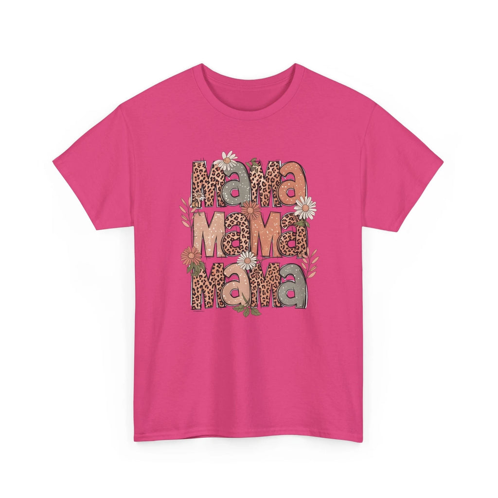 Leopard Mama Flower T-Shirt - Happy Floral Tee for Positive Energy