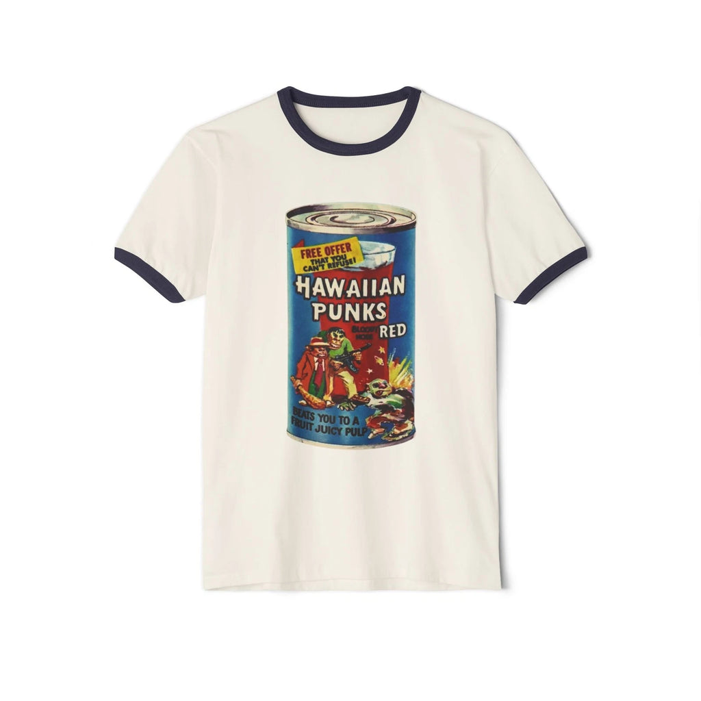 Wacky Packages Hawaiian Punks Printed Ringer T-Shirt Funny Hawaiian Punch Parody