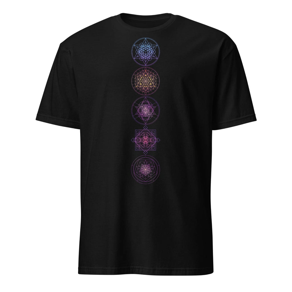 Sacred geometry Symbols With Flower of Life Gradient Spiritual Unisex T-Shirt