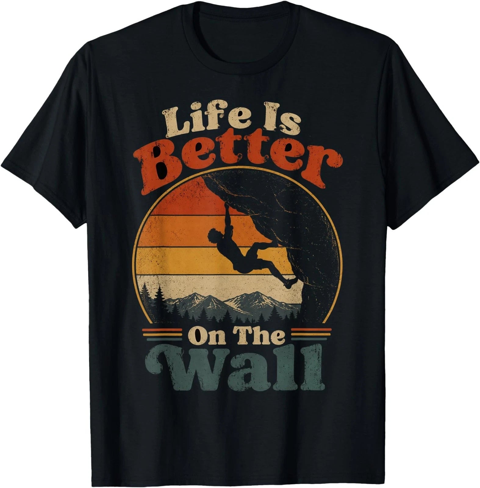 Bouldering Rock Climbing Climber Retro Vintage T-Shirt