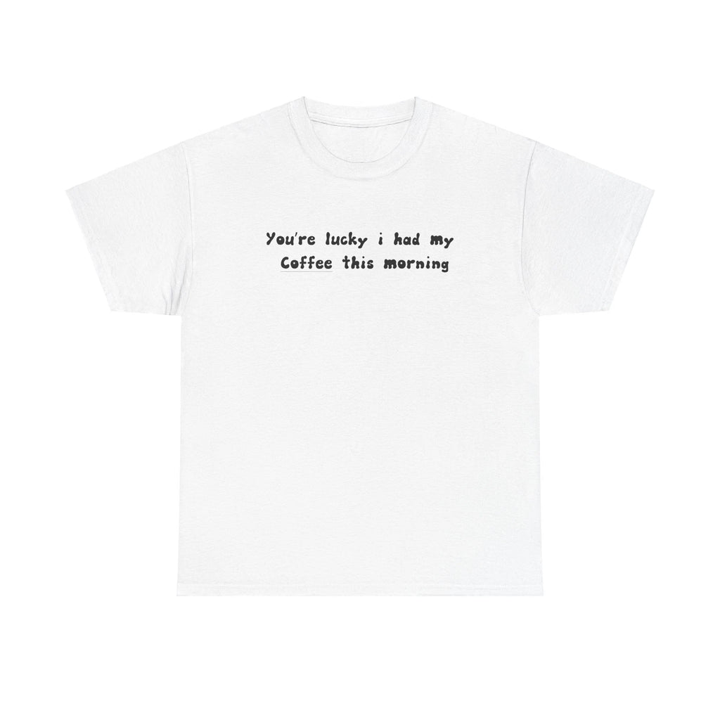 Morning Coffee is a Must Fun Text T-Shirt