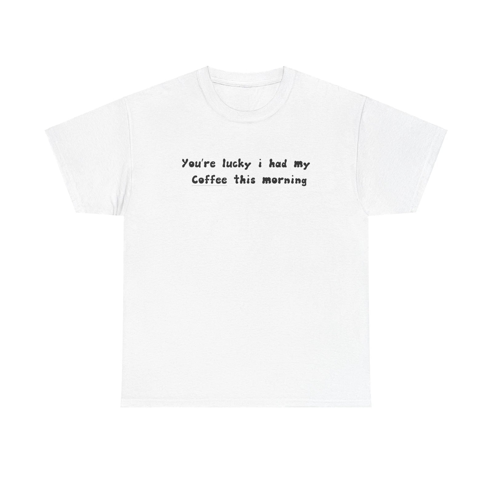 Morning Coffee is a Must Fun Text T-Shirt