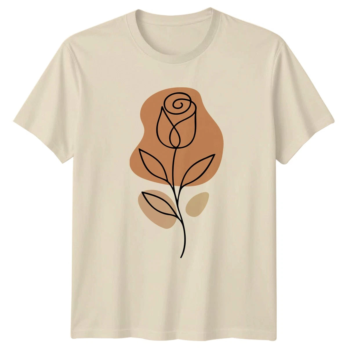 Minimalist Line Art Rose Boho T-Shirt Line Art Rose Botanical Floral Art