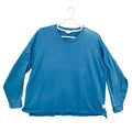 Orvis Organic Cotton Long Sleeve Shirt Blue XXL Drop Shoulder Crew Neck Mens