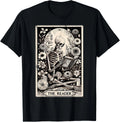 The Reader Tarot Card Funny Book Lover Skeleton Reading Book  unisex T-Shirt