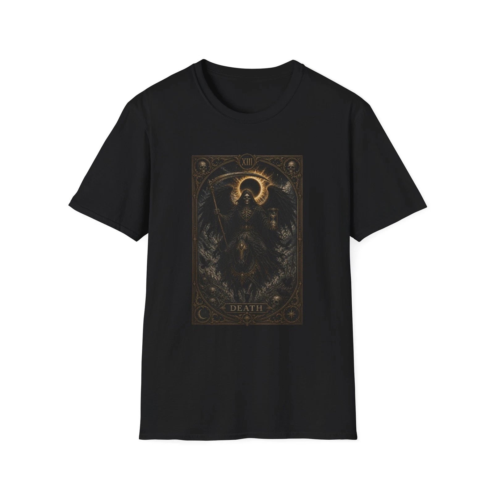 Death Tarot T Shirt Dark Angel Oracle Card Graphic Tee