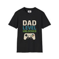 Dad Level Unlocked Gamer T-Shirt – Funny Gift for Dads, Retro Video Game Tee