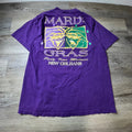 Vintage 1990s Mardi Gras Shirt Mens XL Purple New Orleans Jester Graphic tultex