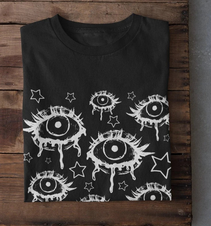 Horror Eyes Pastel Goth Grunge Alternative Clothing Shirt Unisex Horror Tee