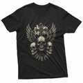 Vintage Skull Cross Wings Gothic Punk Rock Design T-Shirt