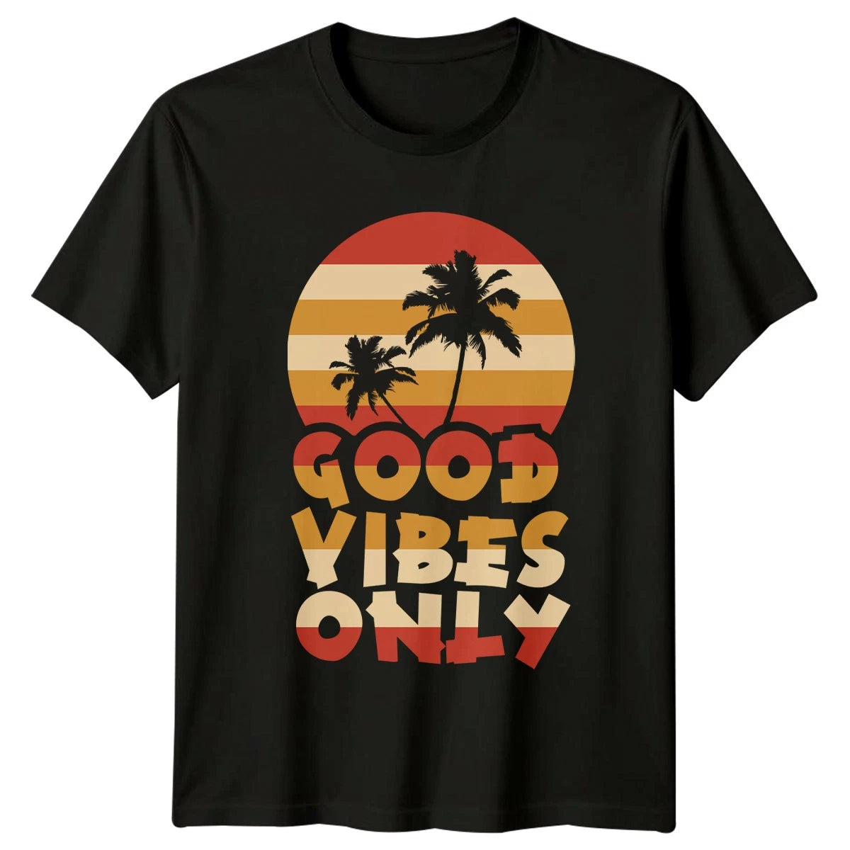 Good Vibes Only T-Shirt Retro Sunset Beach Lifestyle Holiday Gift