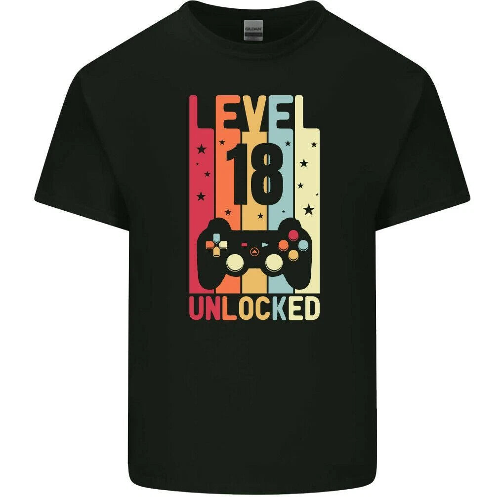 19th Birthday T-Shirt 2007 Mens Funny LEVEL UNLOCKED 19 Year old Gaming Tee Top