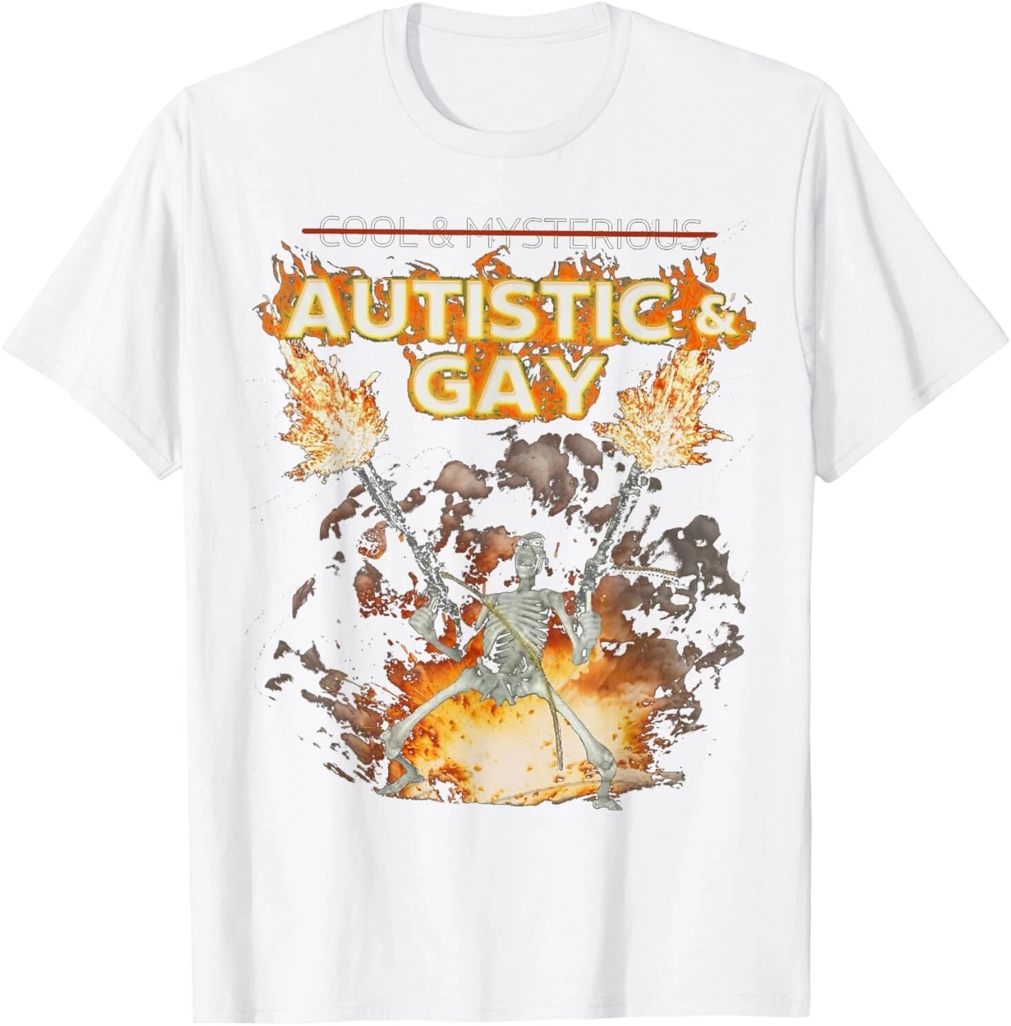 Autistic and Gay Skeleton Funny T-Shirt