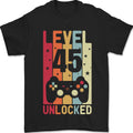 45th Birthday 45 Year Old Level Up Gaming Mens T-Shirt 100% Cotton