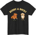 Personalized Dog Mom And Pet T-Shirt - Custom Portrait Photos Names Est Year Tee
