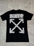 Off-White Black Graphic T-Shirt Size XXS Fits S Cabin Baggage Arrow Print