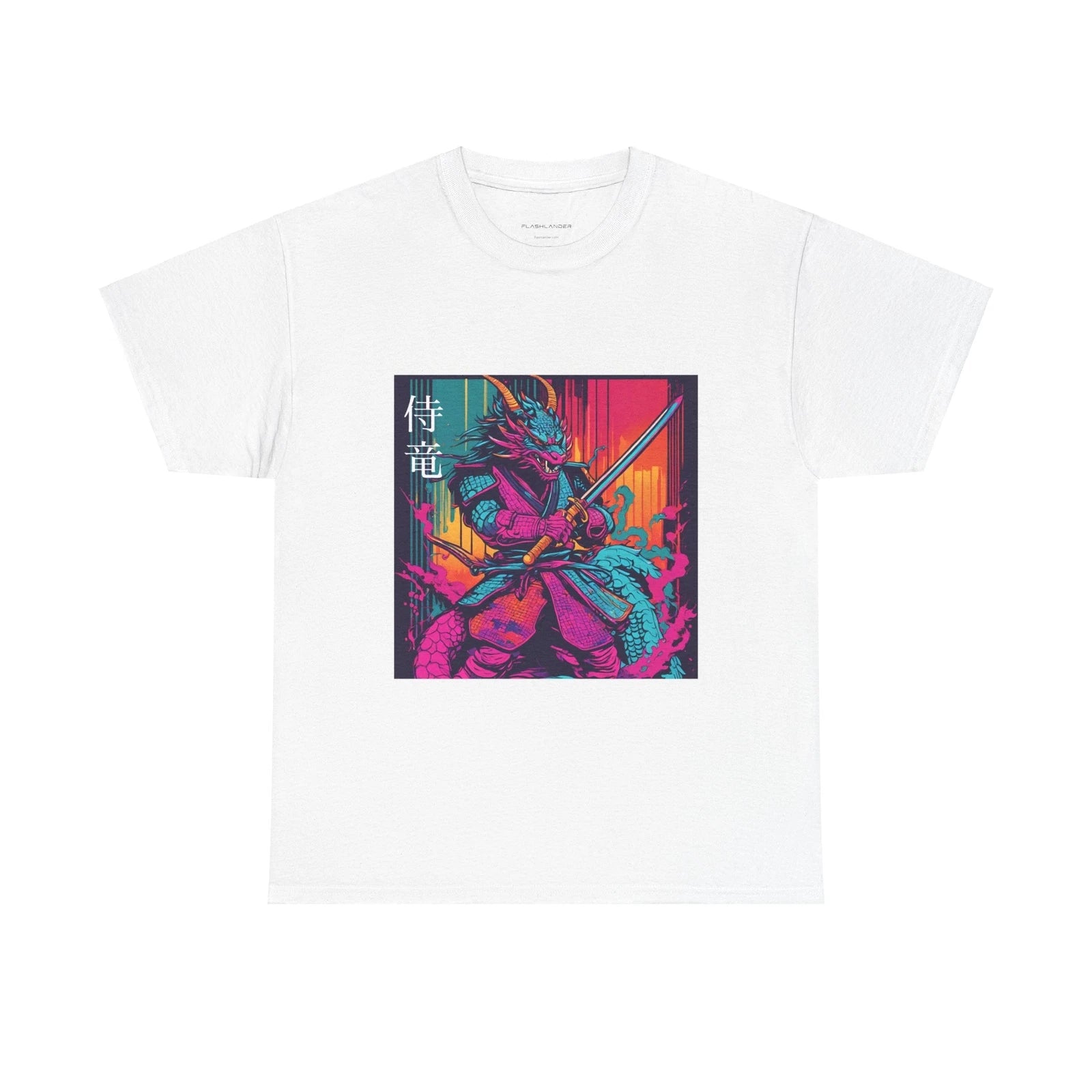 Japanese Samurai Dragon T Shirt Anime Manga Katana Ronin Kanji Tee Flashlander