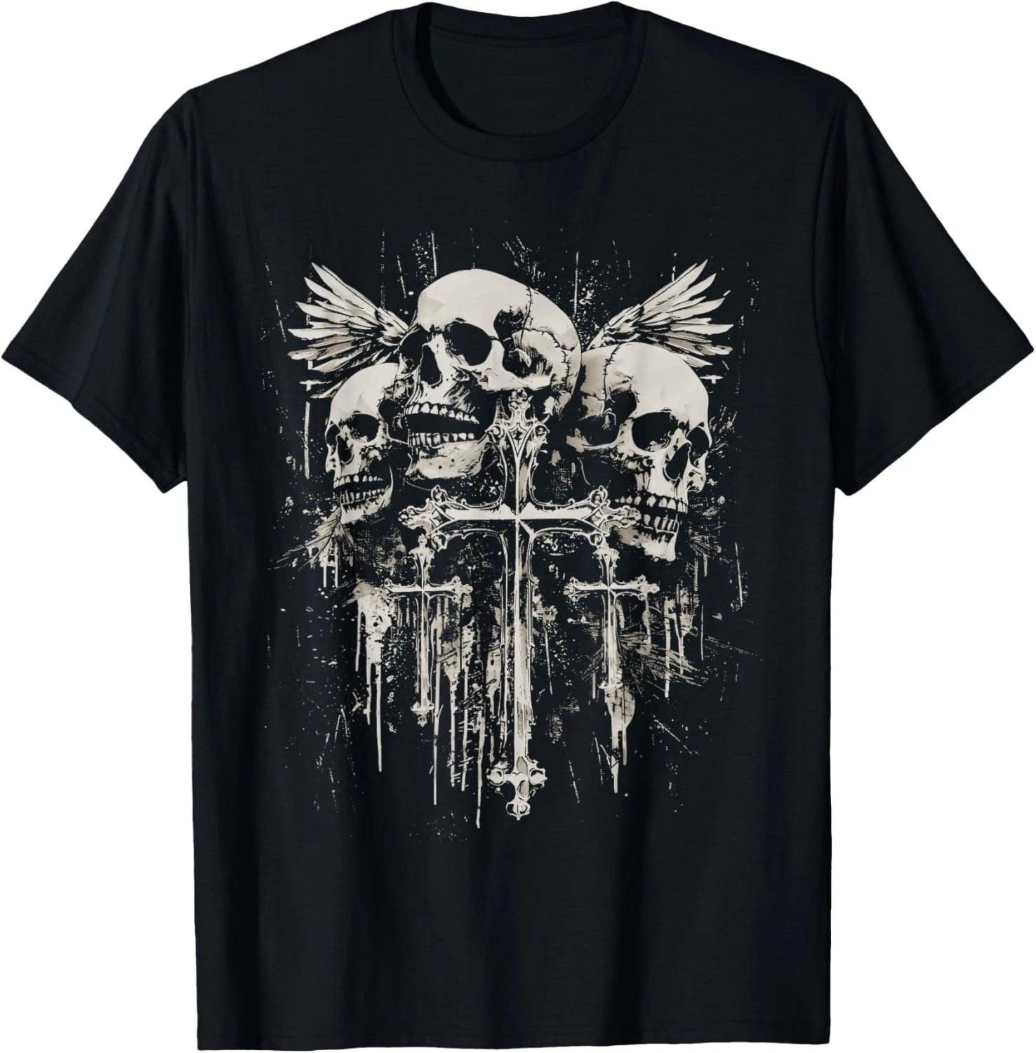 Skull Cross Y2K Goth Alt Grunge Gothic Emo Aesthetic T-Shirt unisex T-Shirt
