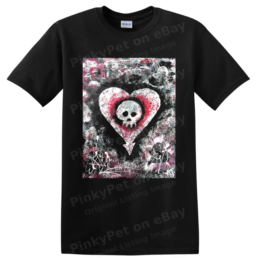 Alkaline Trio Punk Rock Skull Heart Graphic Music Band Vintage Art T Shirt Tee