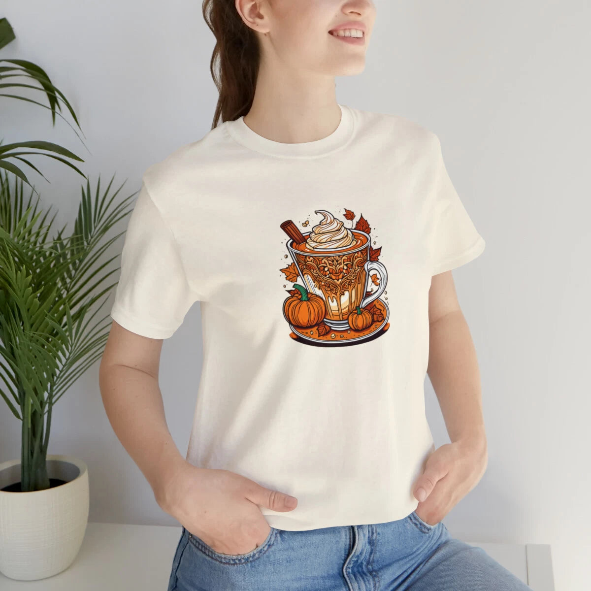 Pumpkin spice latte coffee Autumn fall design gift for latte lover barista shirt