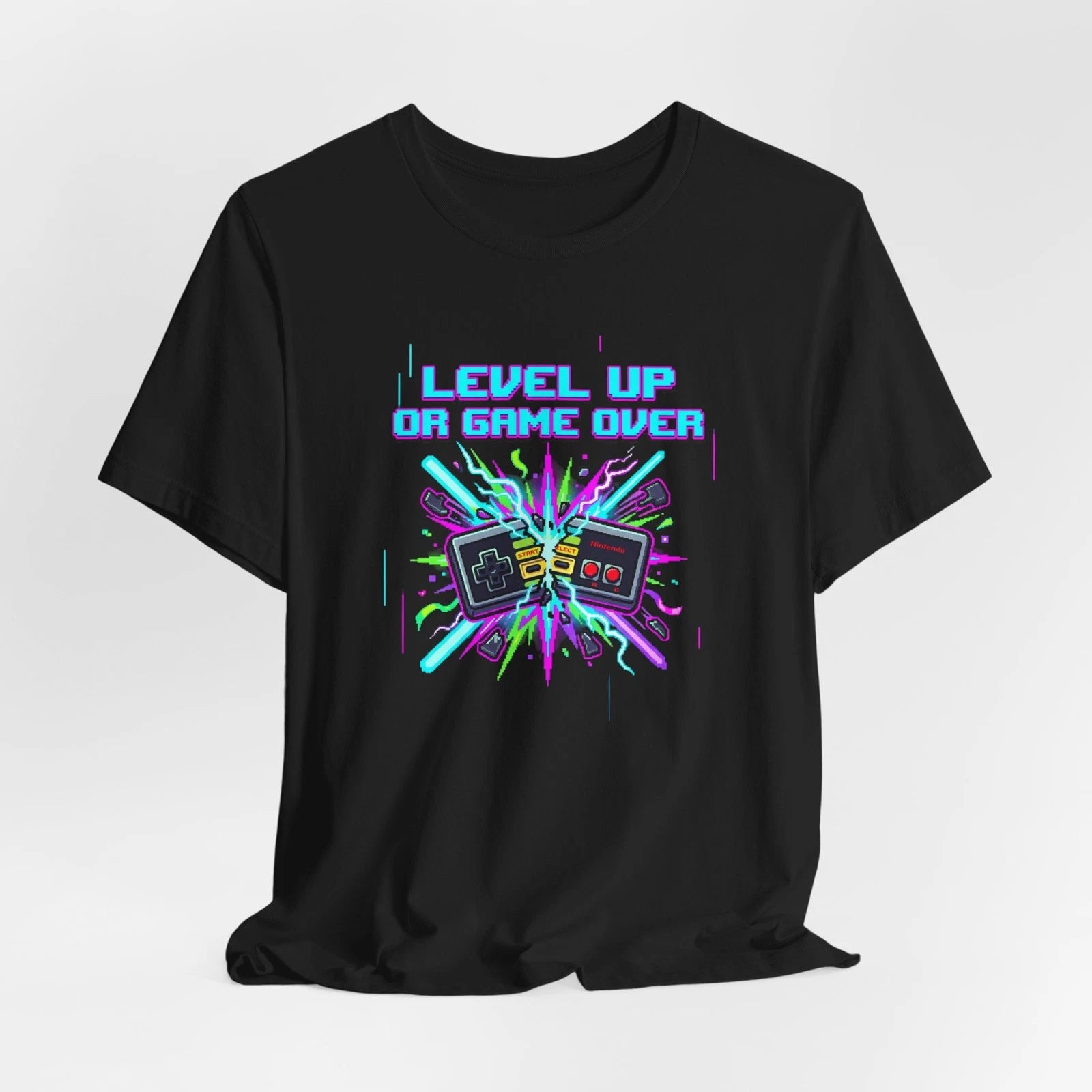 Gamer T-Shirt Level Up or Game Over Esports Tee