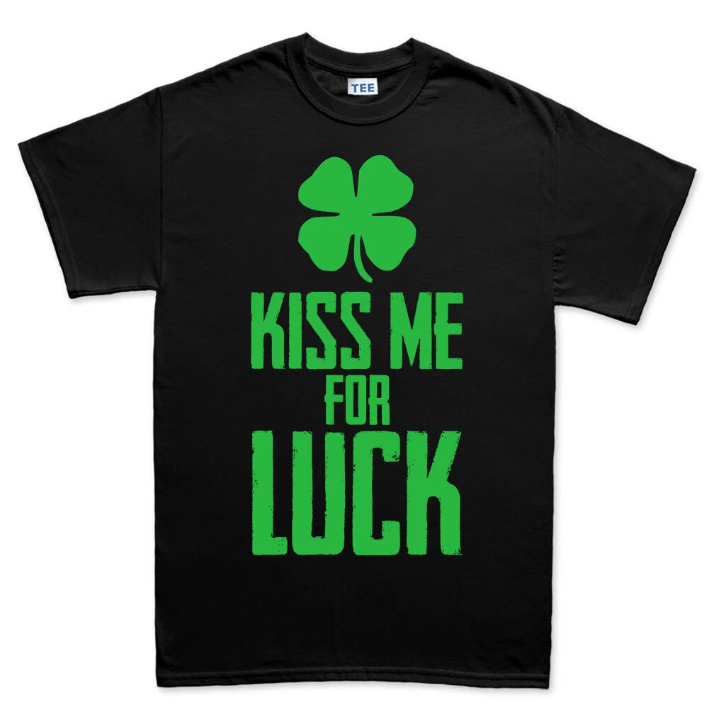 Kiss Me Irish Luck - St Patrick's Day Shirt Men - Lucky Saint Paddy Clover Shirt