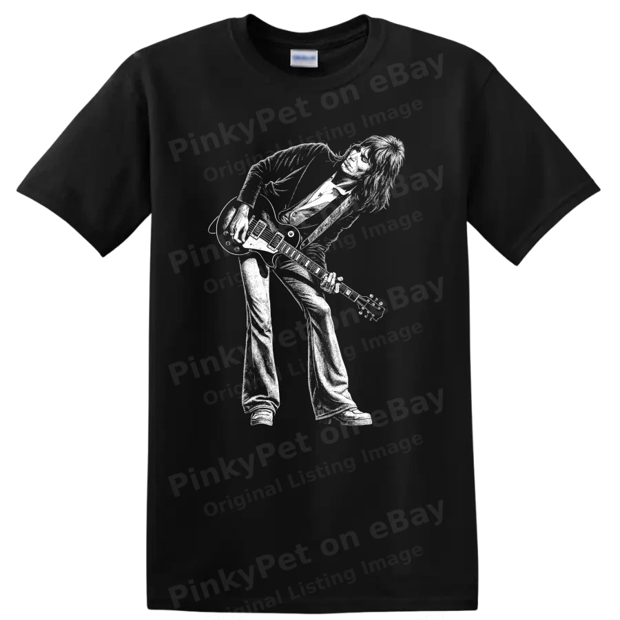 Rock Guitarist T Shirt Electric Guitar Player Silhouette Music Concert Tee Retro