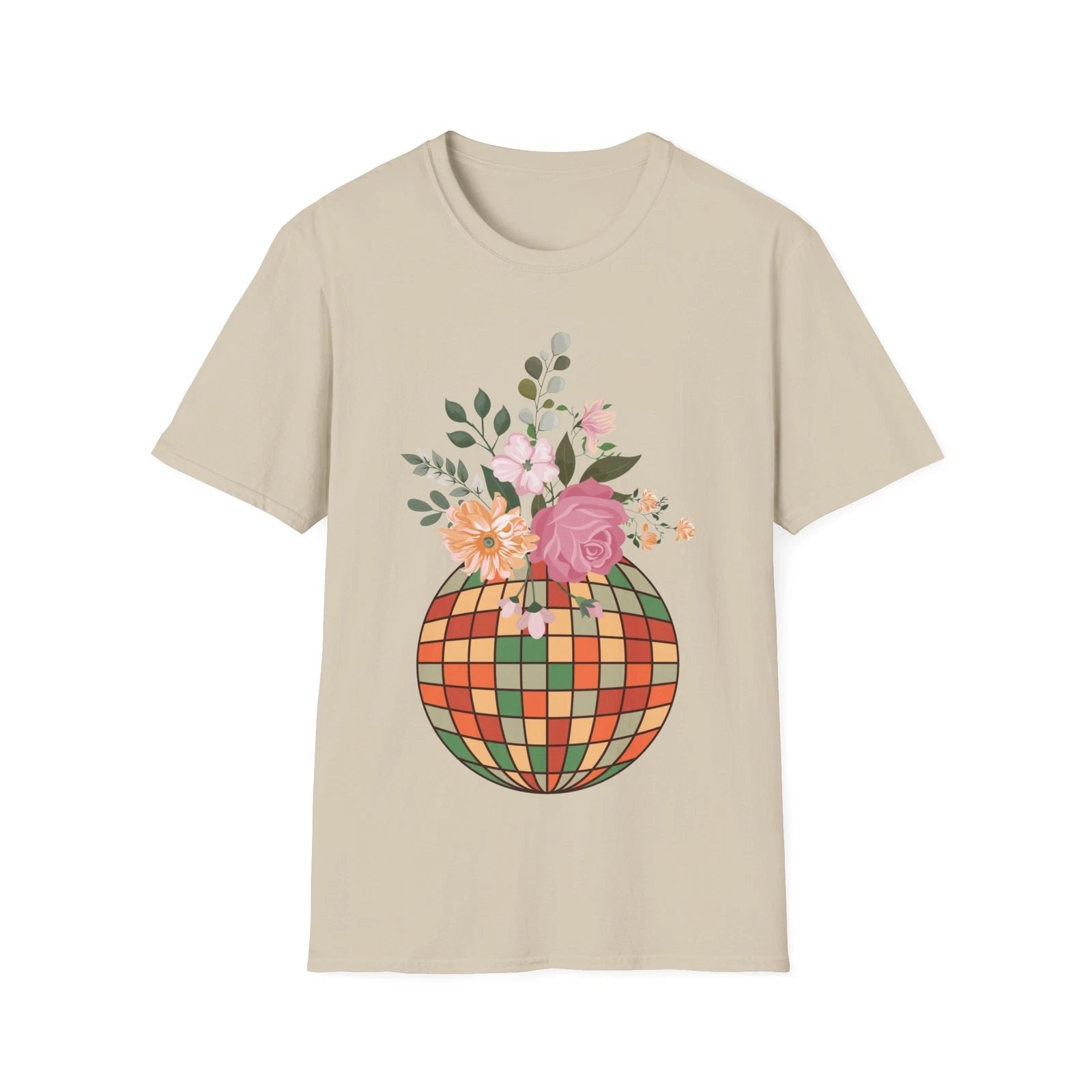 Flower Disco Ball Unisex Softstyle T-Shirt