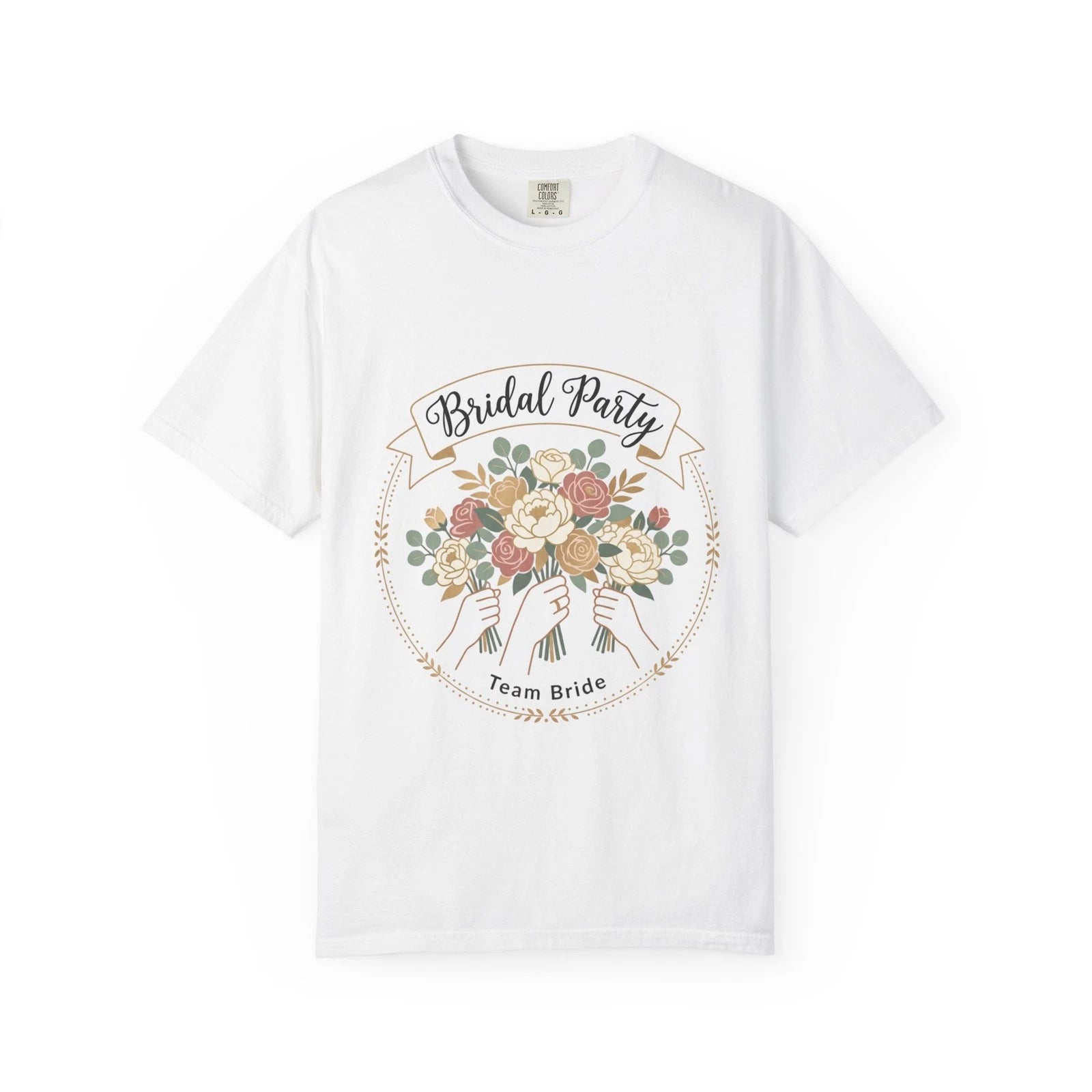 Bridal Party Bouquet T-shirt | Team Bride Floral Bachelorette Tee