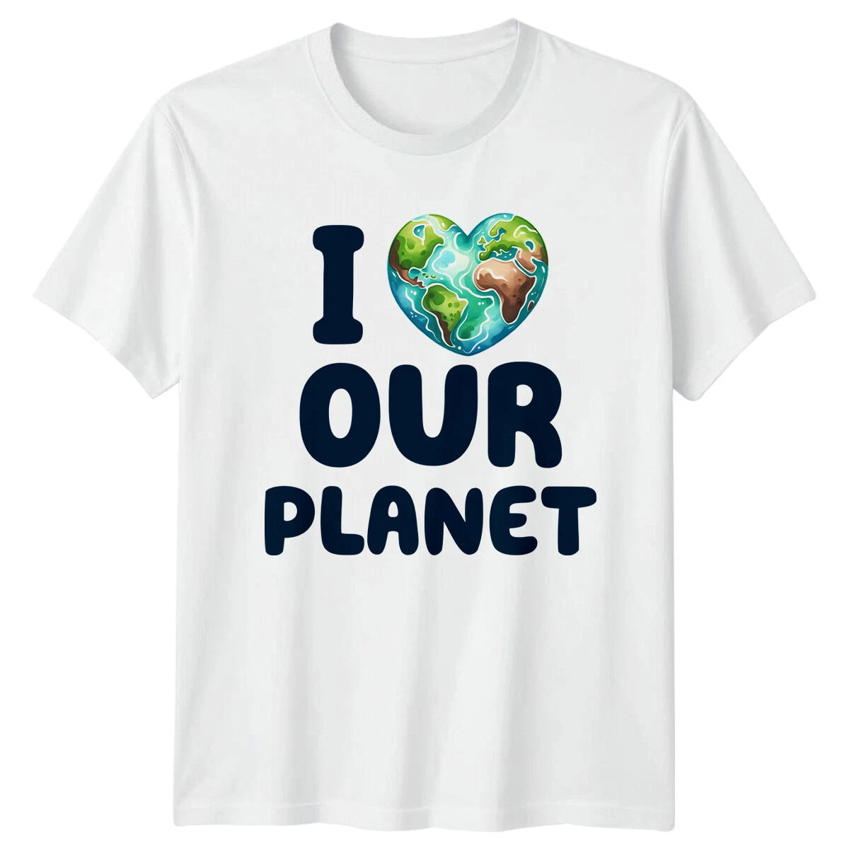 I Love Our Planet T-Shirt Heart Earth Day Protect Graphic Tee