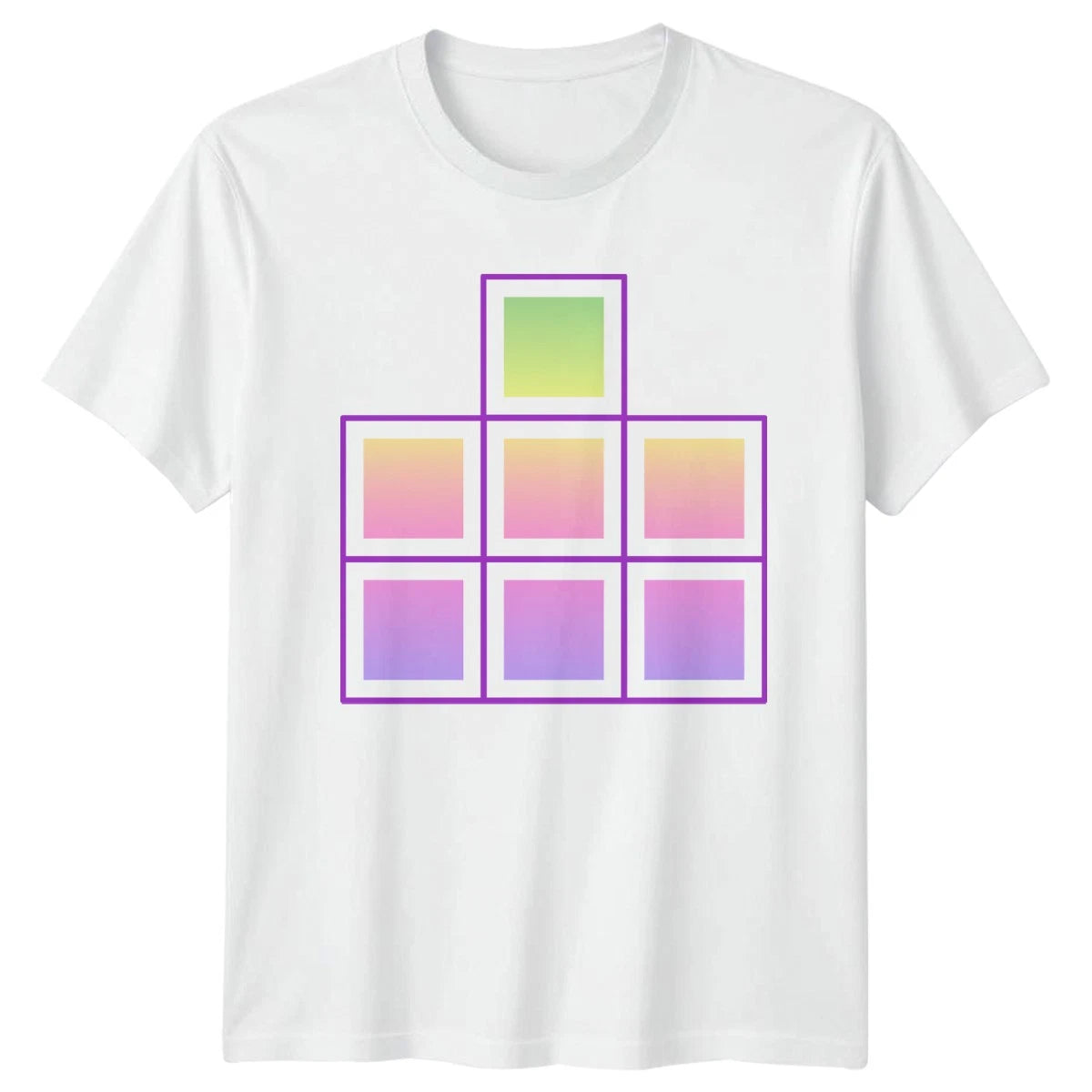 Pastel Blocks T-Shirt Geometric Design Gift For Him And Her