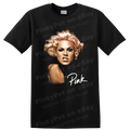 Pop Art Pink Portrait T Shirt Comic Style Music Fan Graphic Tee Retro Gift Wear