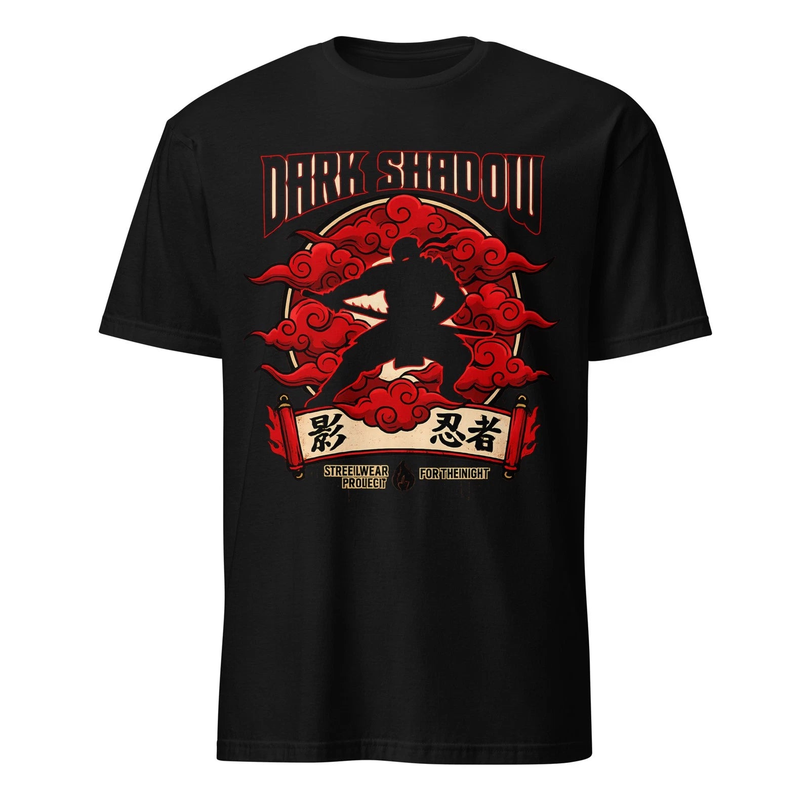 Dark Shadow Ninja Shirt Anime Streetwear Tee Japanese Shinobi Graphic Men Gift
