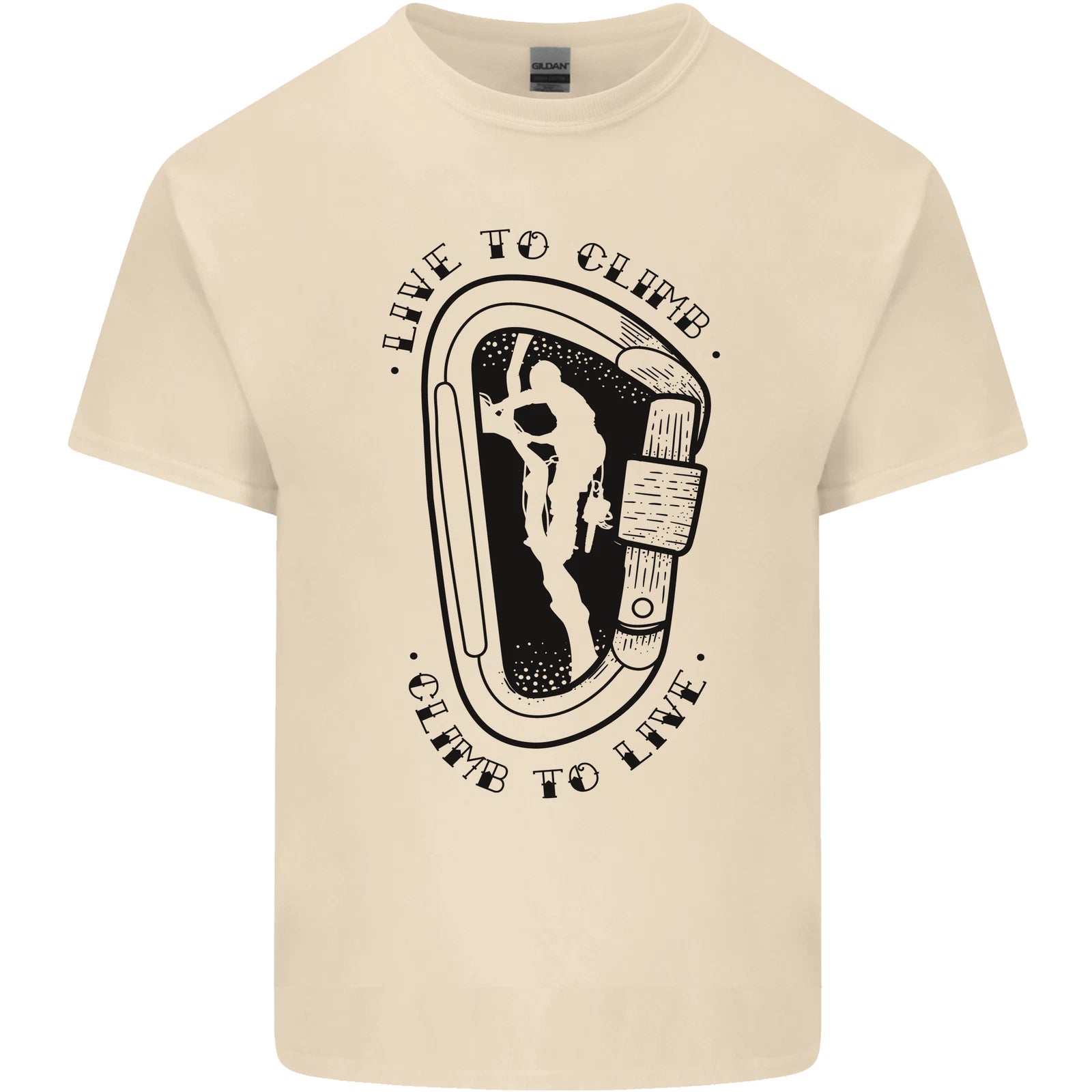 Rock Climbing Live to Climb  Climber Mens Light Cotton T-Shirt