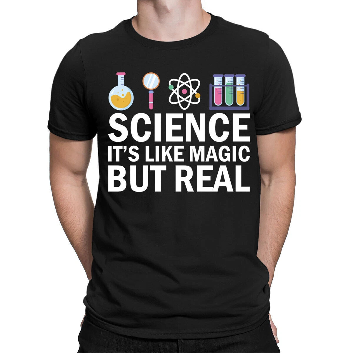 Science Its Like Magic But Real Chemistry Lover Mens Womens T-Shirts Tee Top #D6