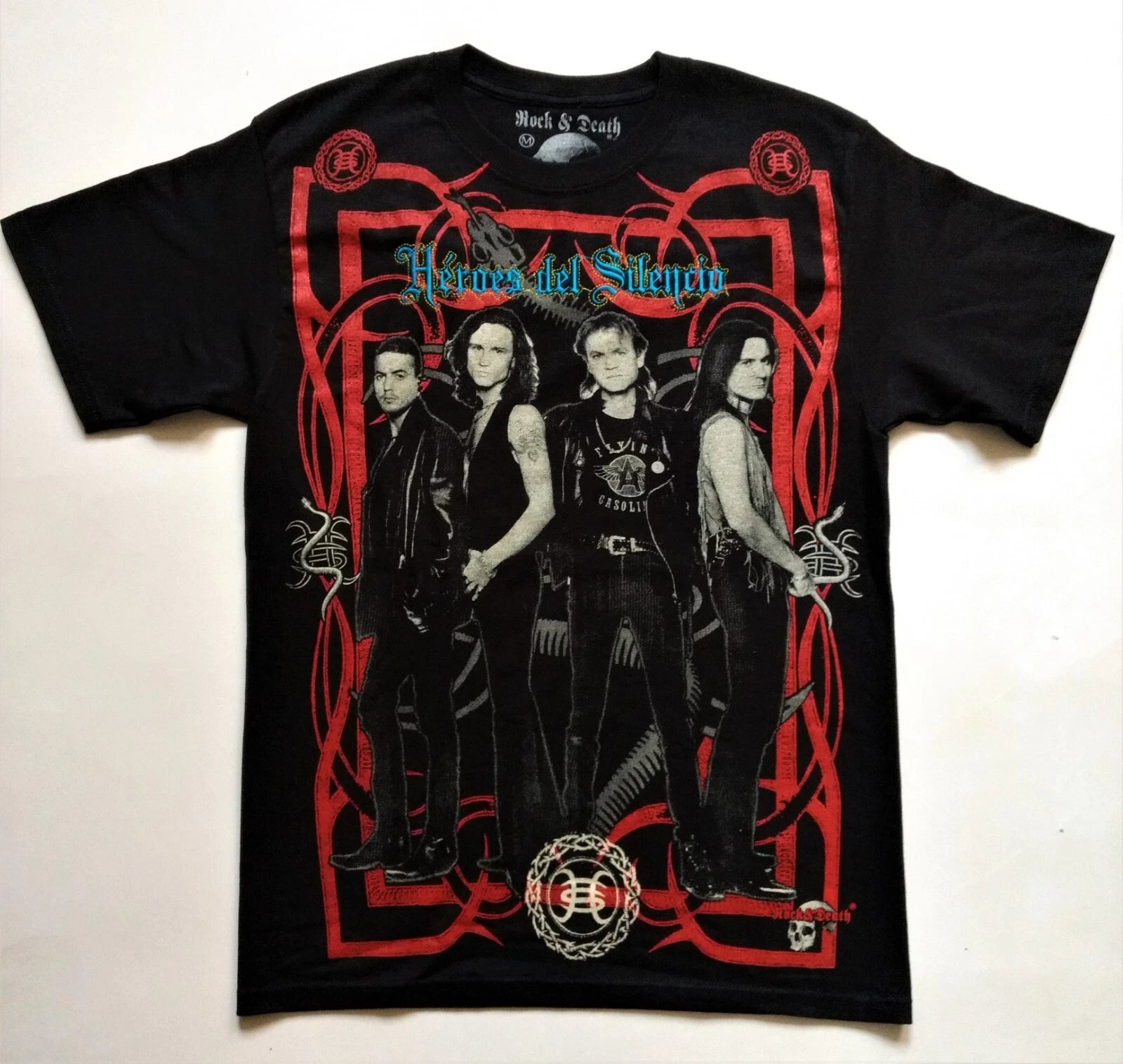 HEROES DEL SILENCIO T-Shirt RARE Embroidered Logo Enrique Bunbury Caifanes Rock
