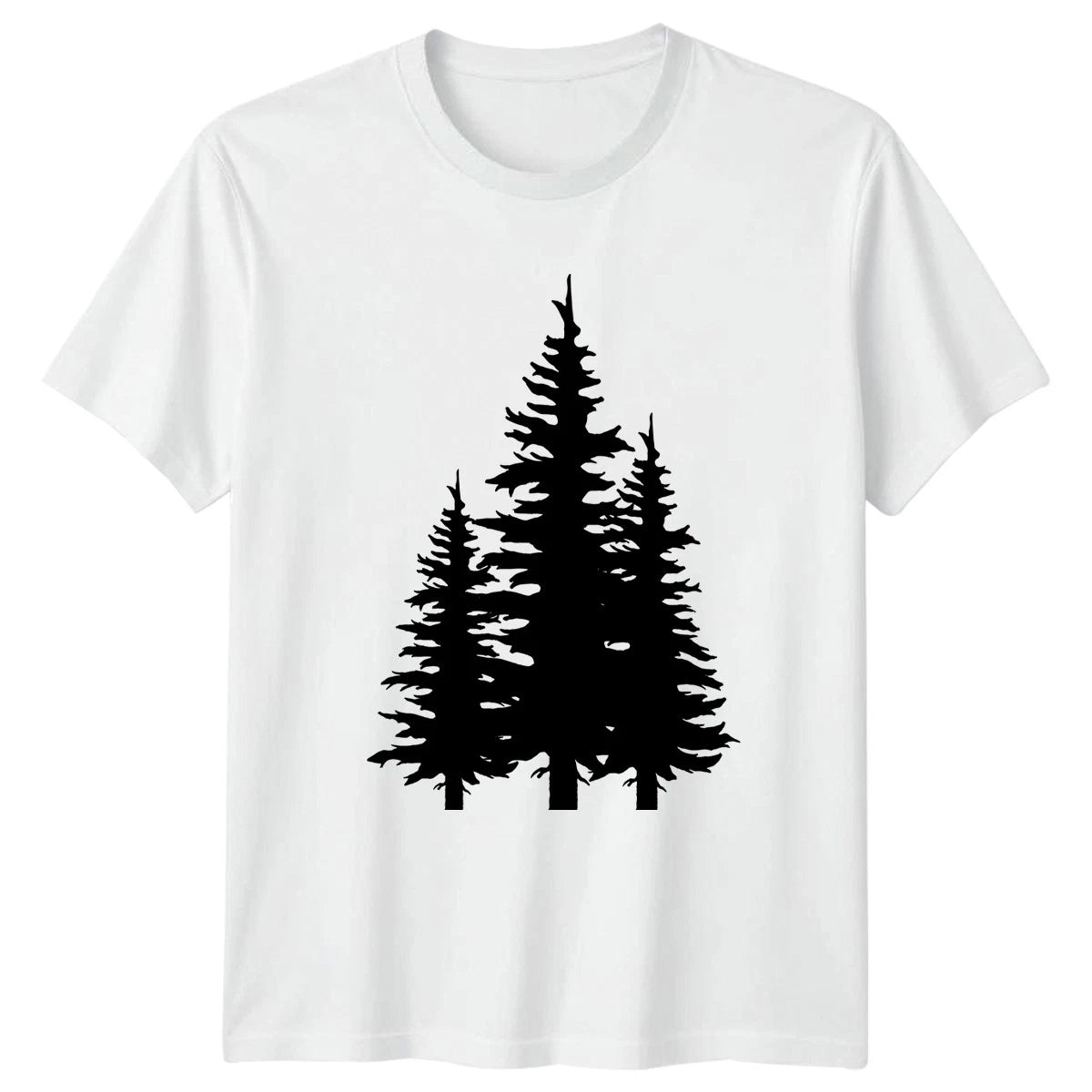 Pine Tree Silhouette Forest Nature T-Shirt Hiking Christmas