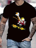 Men's Vintage Calvin & Hobbes Graphic T-Shirt - Calvin Driving redConvertibleCar