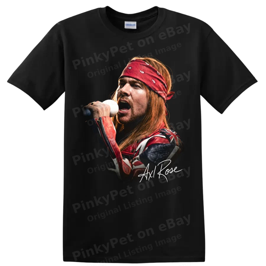 Axl Rose Hard Rock Singer Portrait T Shirt Vintage Concert Style Tee